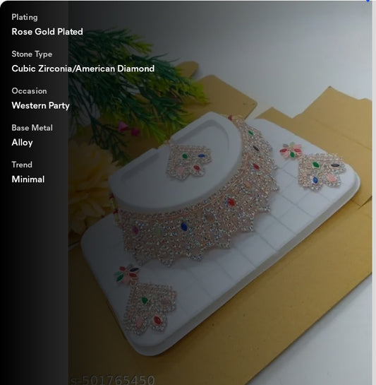 Floral fusion necklace and earring set