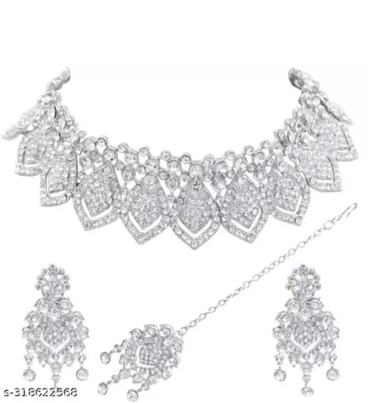 Floral fusion alloy jewellery set