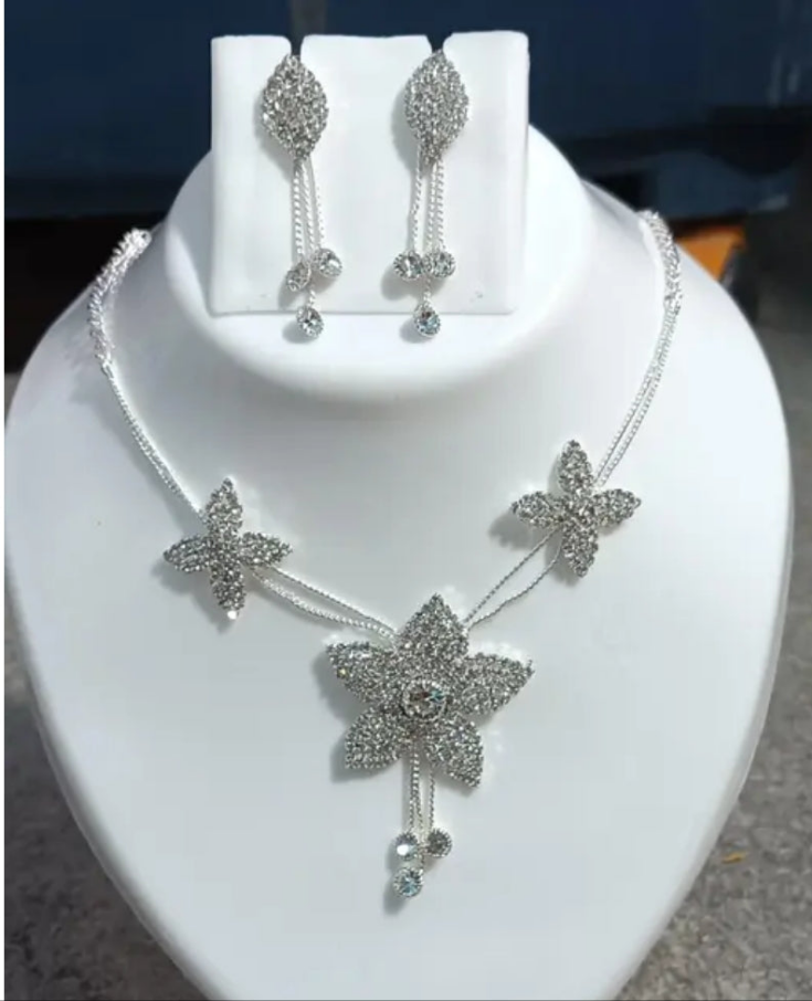 TIGENECY women nakelac jewellery white set with earring