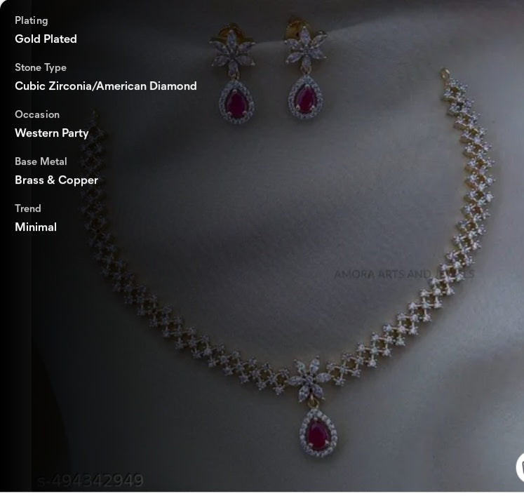 Floral Fusion stylish Rhodium Plated jewellery set white Austrian diomand