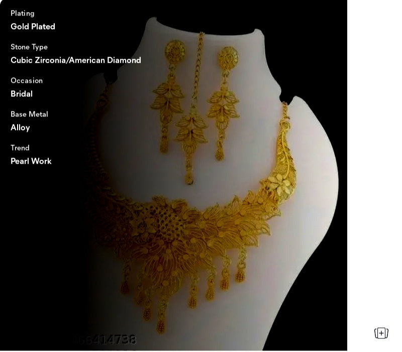 Floral fusion gold plated traditional jewellery for women