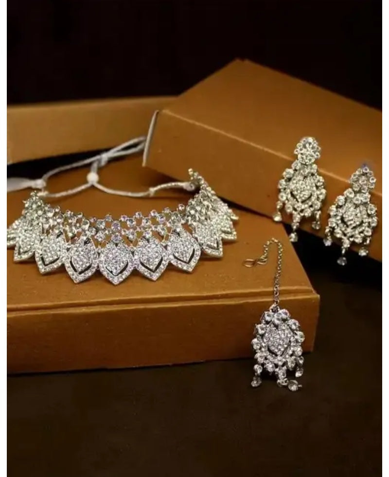 Floral fusion alloy jewellery set