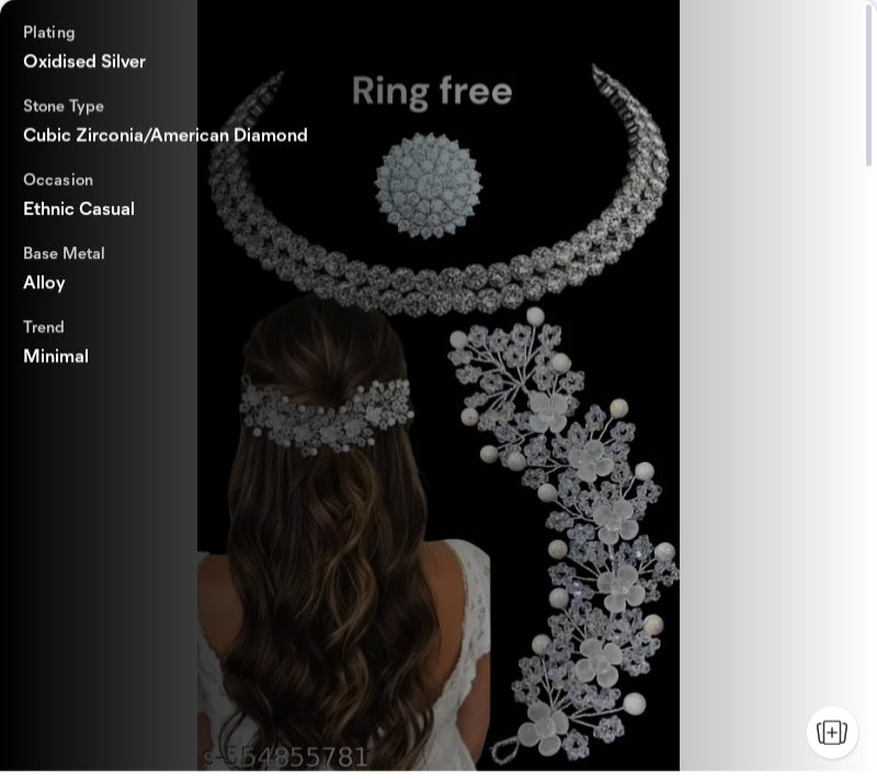 Floral fusion eathnic jewellery set